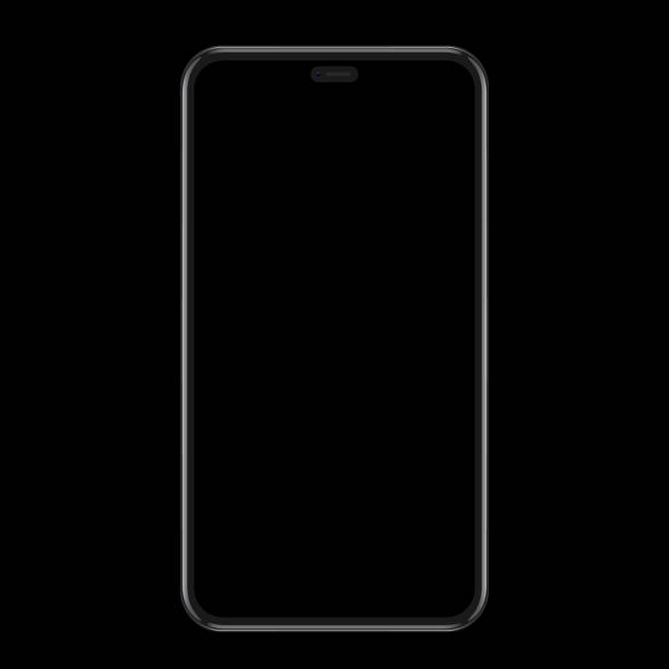 istock Studio shot of Smartphone with blank white screen for Infographic Global Business. Front View Display. Stock royalty free vector illustration. PNG 1421217184