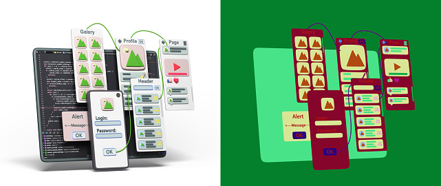 Mobile Software Evolution Mobile Software Development Concept Smartphone With Ui Elements Around ...