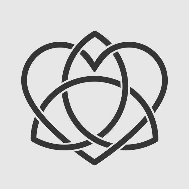 ilustrações, clipart, desenhos animados e ícones de logotipo do celtic heart knot. símbolo pagão para proteção e amor. sinal oculto. vetor isolado - couple love old fashioned traditional culture