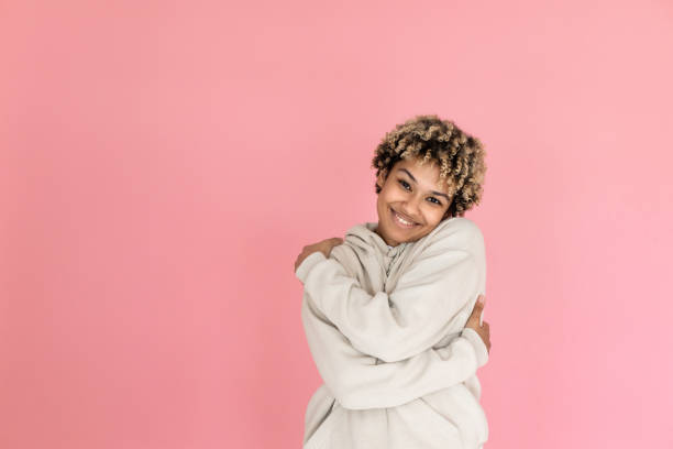 istock Peaceful African American woman in studio 1421222967