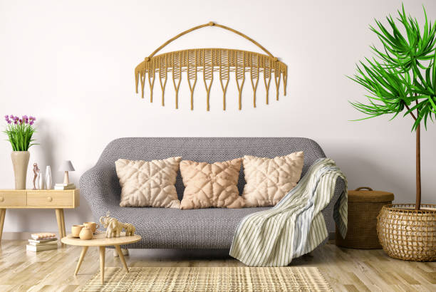 istock Interior design of modern living room with sofa and coffee table, 3d rendering 1421224109