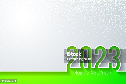 istock Happy new year 2023 with gold glitter - White background 1421227018
