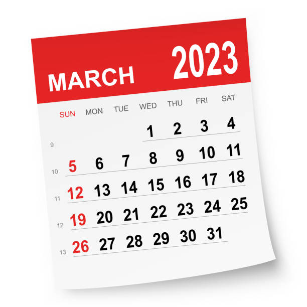 märz 2023 kalender - märz stock-grafiken, -clipart, -cartoons und -symbole