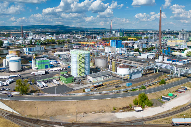 istock Industrial plants exterior - aerial view 1421232052