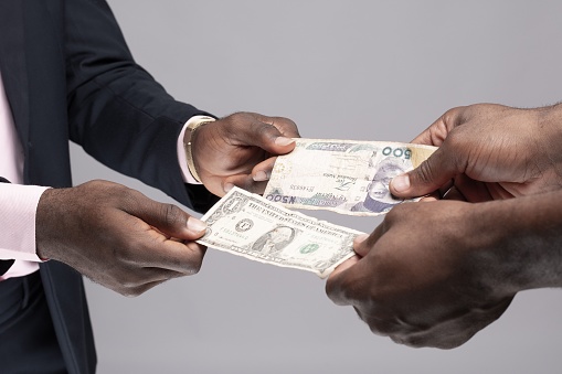 people exchange naira and dollar