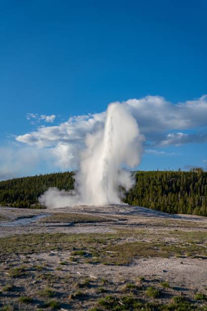 istock Vertical shot of a geyser during a bright summer day. 1421234280