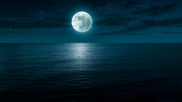 istock Ocean night landscape background. 1421236212