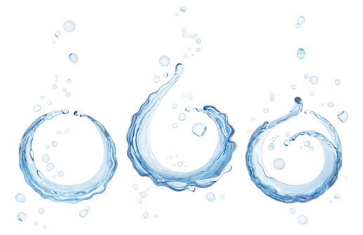 Splashing of water abstract background, splashing of aqua, isolated 3d rendering