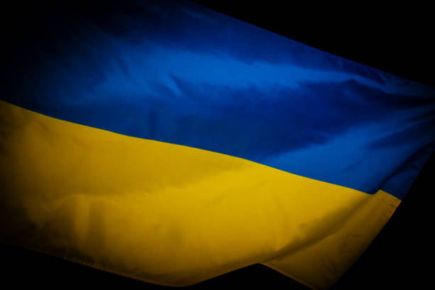 Ukrainian flag stock photo