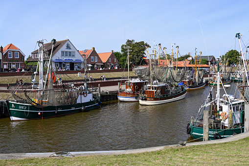 Fishing harbor of La Turballe, a commune in the Loire-Atlantique department in western France.