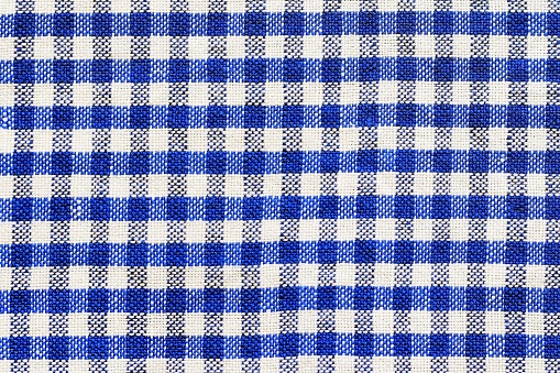 Blue and white checkered fabric