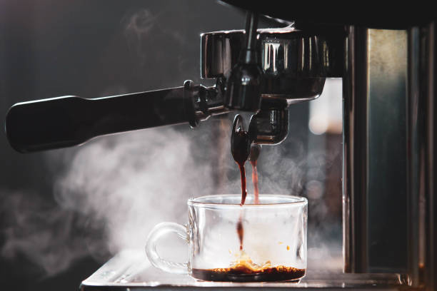 istock Close up of double espresso head. 1421248728