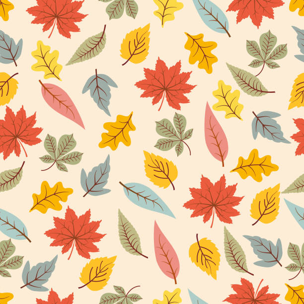 Leaf seamless pattern . vector art illustration