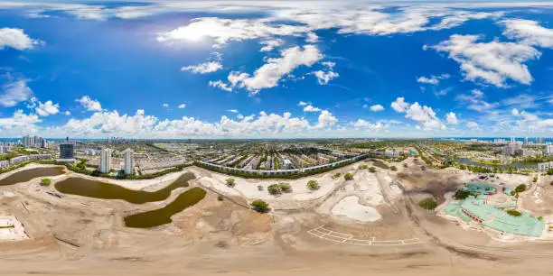 Aerial photo Diplomat Golf course construction circa 2022 USA