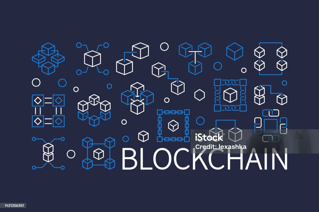 Linear Blockchain Blockchain Cryptocurrency Creative Linear Horizontal Banner Stock ...