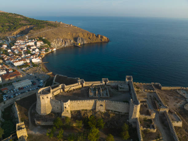 istock Bozcaada Castle Drone Photo, Bozcaada Island, Canakkale Turkey 1421257521