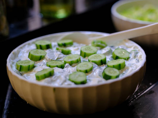fresh and delicious yoghurt appetizers at the hotel buffet