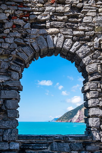 Rock window open on the Liguria east coast