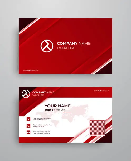 Vector illustration of Modern Business Card with Two Sides Card. Company card.