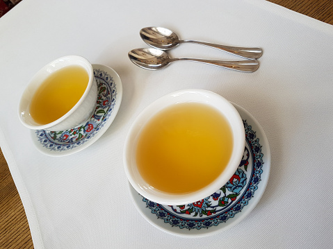Two tea bowls in a restaurant Oriental ornament