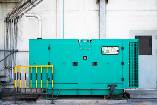Two stationary high power gas electric generators  in boiler house