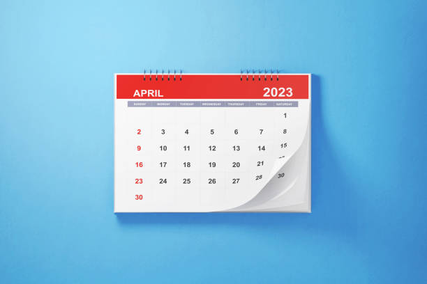 istock 2023 April Calendar On Blue Background 1421286342