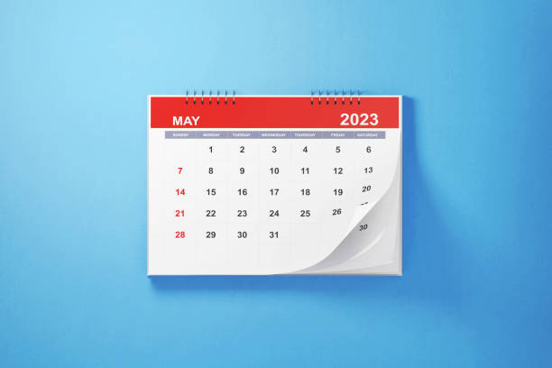 istock 2023 May Calendar On Blue Background 1421287183