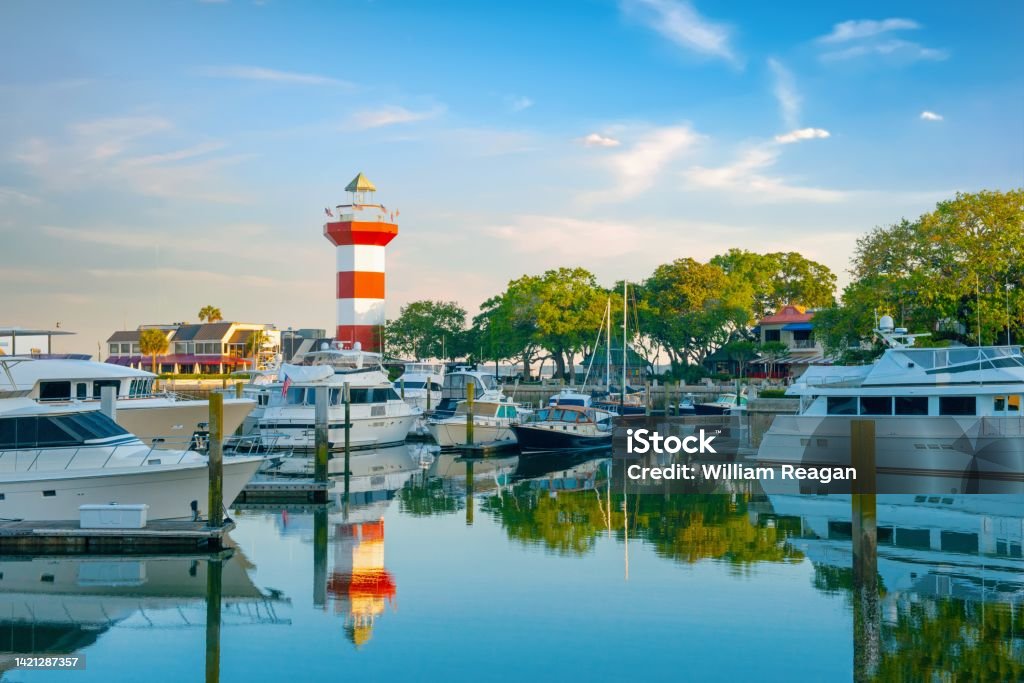 Lighthouse at Harbor Town-Hilton Head, South Carolina Hilton Head Stock Photo