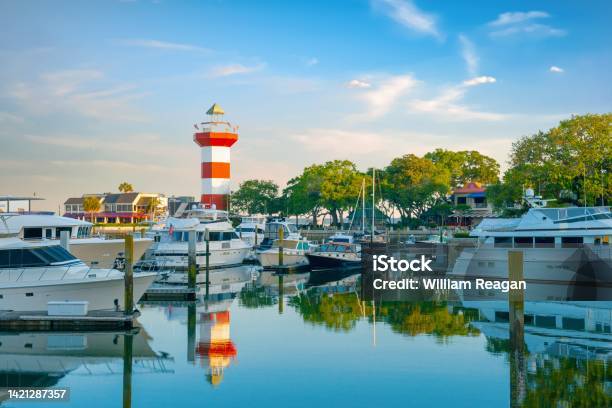 Lighthouse At Harbor Townhilton Head South Carolina Stock Photo - Download Image Now