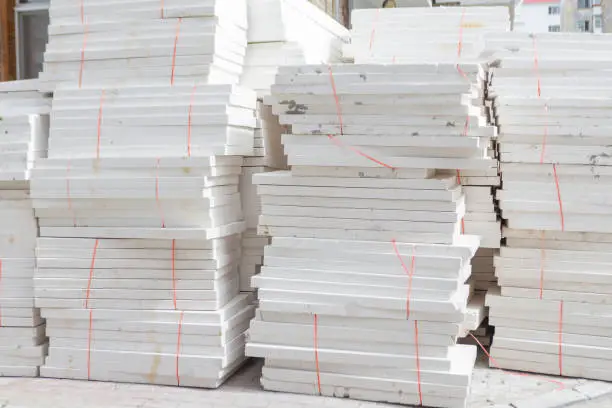 Photo of Stack of polystyrene boards