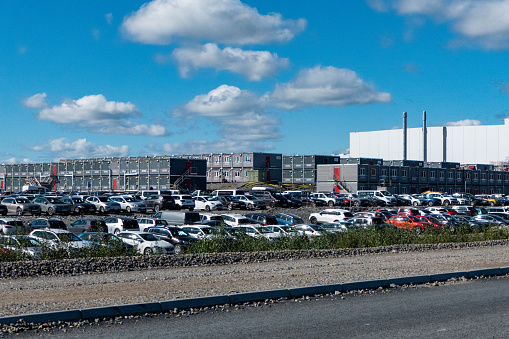 Skelleftea, Sweden Aug 22, 2022 The construction site of the new Northvolt battery factory.