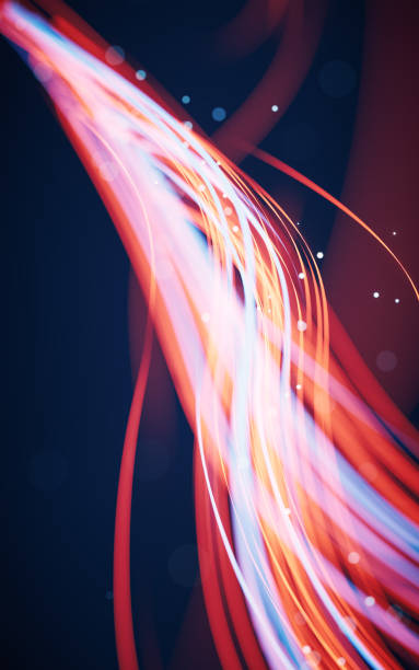 istock Flowing curves with glowing neon lines, 3d rendering. 1421299460