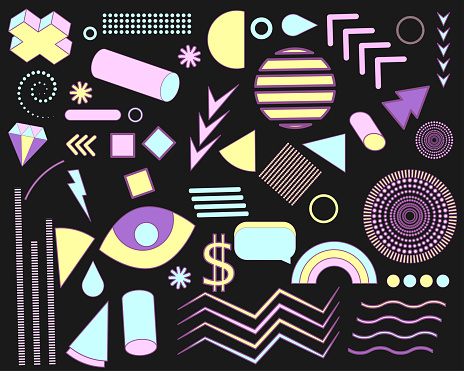 Retro Element Set Of Retro Elements Stock Illustration - Download Image Now ...
