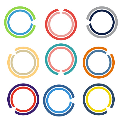 Vector colors ring circles symbol collection set for design