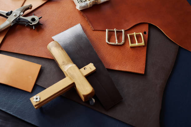 istock Buckles And Tools In Leatherworking Shop 1421303670