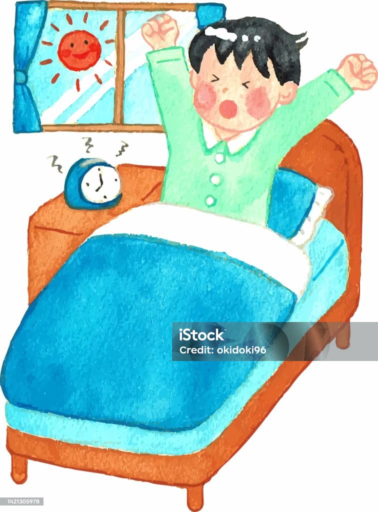Getting Up Vector Elementary School Boy Students Get Up Stock Illustration - Download ...