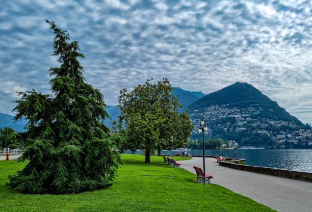 istock Lugano, Lake Lugano, Swiss Alps 1421308218
