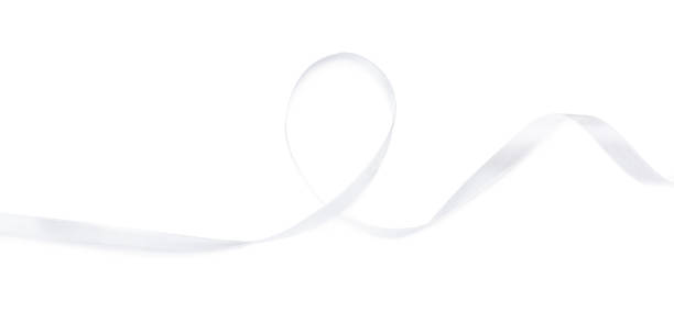 istock Satin ribbon on white background, top view 1421313786