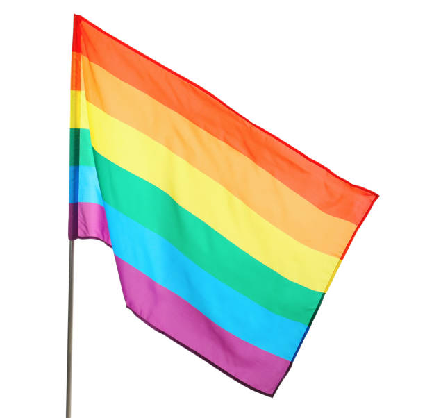 istock Bright rainbow LGBT flag isolated on white 1421313986