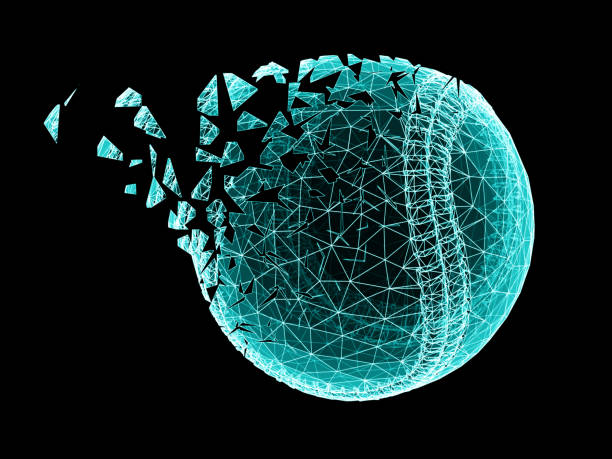 istock 3D mesh of a baseball isolated on black background. 1421314243