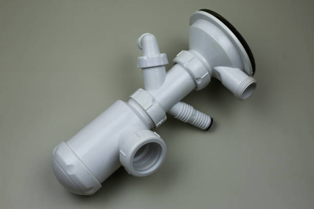 istock Siphon with plastic white pipes for the bathroom 1421321905