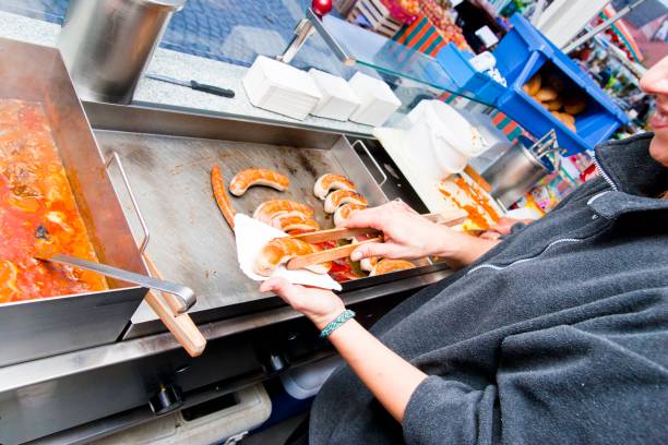 Delicious bratwurst fresh from the grill