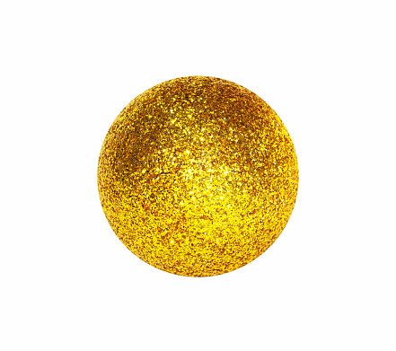 Golden Christmas ball isolated on white background