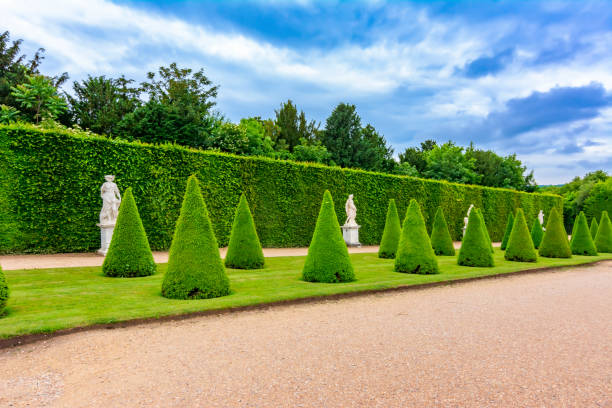 Versailles, France - May 2019: Versailles formal gardens, Paris suburbs
