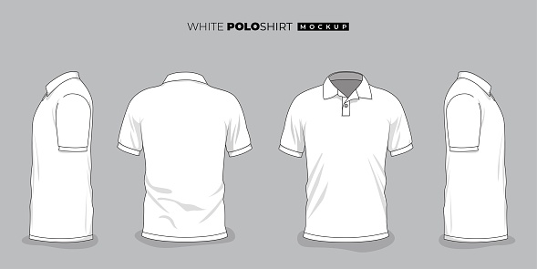 Set of white polo shirt template with any view design for product advertising