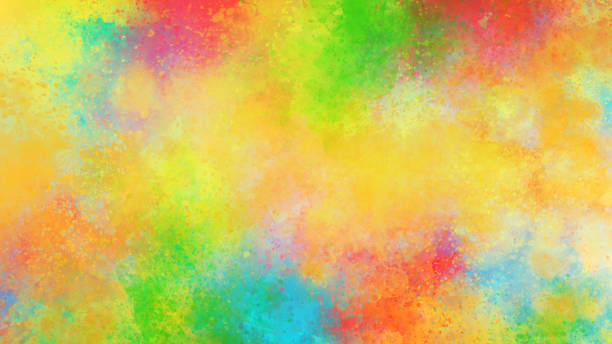 istock Traces of colorful watercolor brushes 1421332944