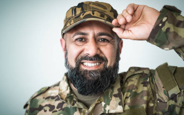 Happy military soldier portrait