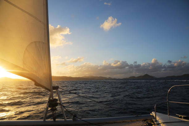 istock Sunset Sail at the Caribbean Sea 1421346336