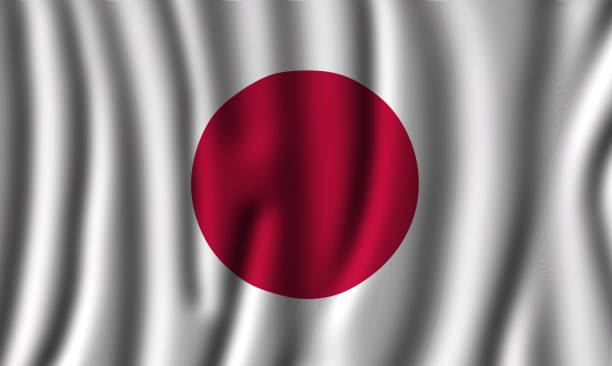 istock Waving Japan Flag in beautiful 3d Illustration 1421347730