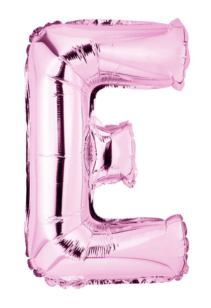 istock Letter E in pink mylar balloon isolated on white 1421348887